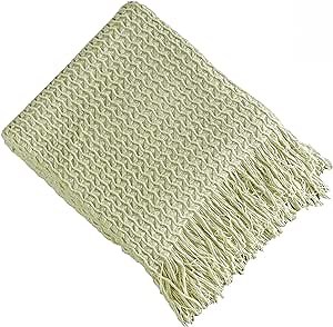 Brielle Home Winding Wave Cable Knit Throw, 50x60, Sage