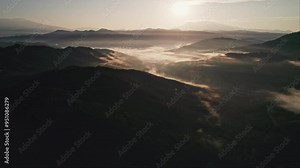 Early Morning Aerial Footage of a Sea of Clouds