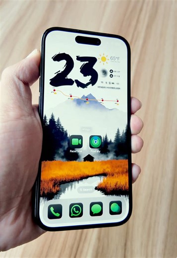 Minimalist Autumn Scenic iPhone Home Screen Design #wallpaper #iphone #wallpaper4k #fyp