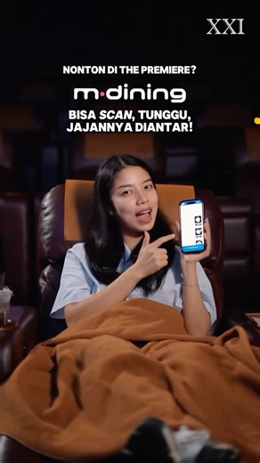 Pernah gak lagi asik nonton di The Premiere tapi perut keroncongan? 😖 Gak perlu dilema takut ketinggalan scene penting lagi, tinggal scan QR Code di meja kamu lewat fitur m.dining! Pesanan langsung diantar ke kursi tanpa kamu harus ribet keluar pas film lagi asik~ Cobain fitur m.dining sekarang di The Premiere pilihan #diXXI. | Cinema XXI