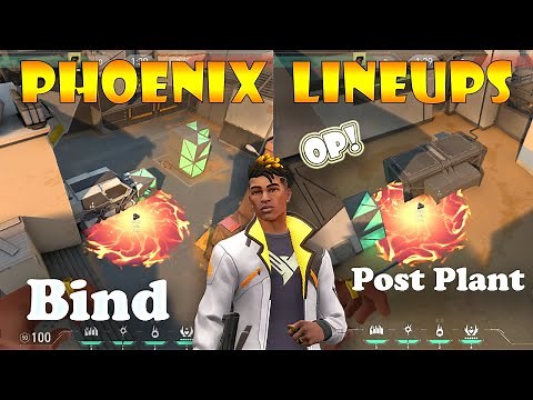 Valorant Top 10 phoenix post plant molly lineups for Bind | phoenix lineups bind | phoenix guide