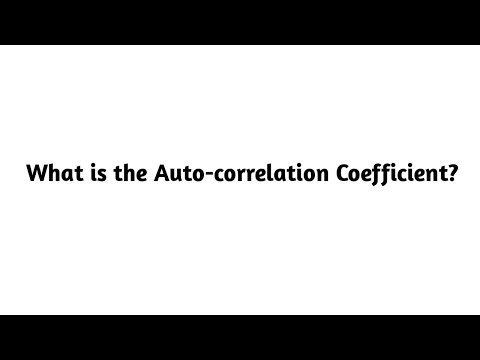 What is the Auto correlation Coefficient ?