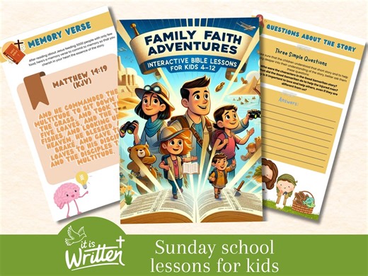 Sunday School Bible Lessons for Kids: Printable Activities (PDF) - Etsy