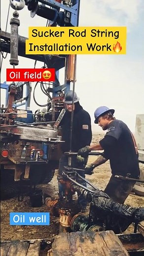 Sucker Rod String Installation Work🔥#suckerrodpump #oilandgas #oilrig