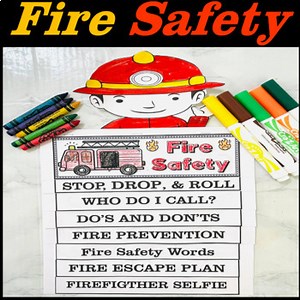 Fire Safety Activities Flip Up Book | Fire Safety Week Craft | Firefighter Craft