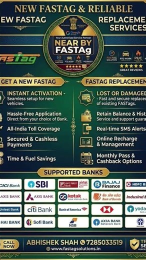🚀 Get Your New FASTag & Instant Replacement – All Banks Supported! #fastaginsurat