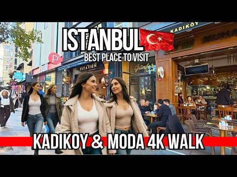 🇹🇷 Istanbul’s Coolest Neighborhood: Kadikoy & Moda 4K HDR Walking Tour 2026 | Cafes, Bars & Shops