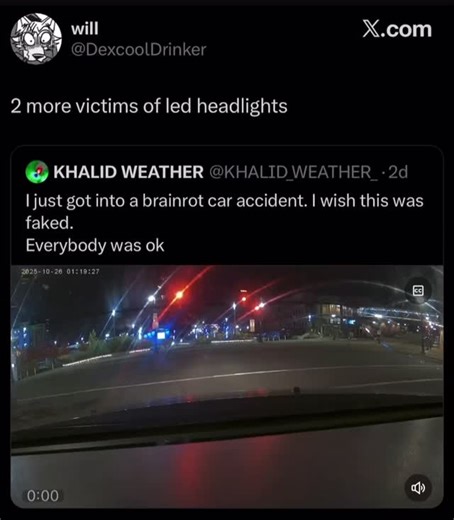 Fab 🖤🦋Joyconboyz Forever🦋🖤 on Instagram: "I be chilling on my 2am drive to work and then I get fucking flash banged by some douchebag with LED lights tailgating me"