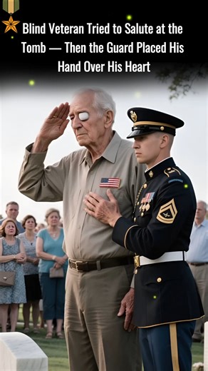 Blind Veteran Tried to Salute at the Tomb — Then the Guard Placed His Hand Over His Heart #UnexpectedBond #EmotionalJourney #RealLifeStories #HealingThroughLove #LifeChangingMoments #FoundFamily #FromStrangersToFamily #VeteranStory | Hearts Behind the Uniform