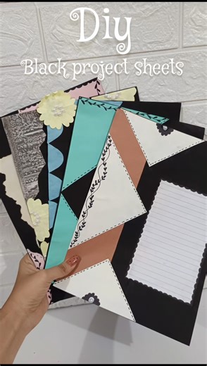 🖍️📃Beautiful handmade black project sheets for school students !💫#diy #project #shortvideo #shorts