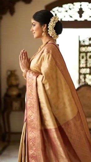 Timeless elegance meets royal craftsmanship. This exquisite Kanchipuram Silk saree #kanchipuram