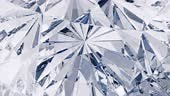 Diamond rotating with refractions and dispersion 4K video. Large...