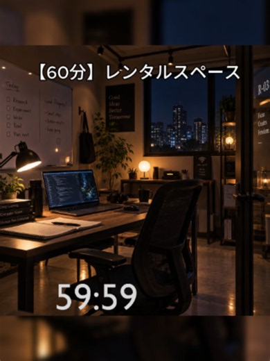 【60分】レンタルスペースの環境音 落ち着く環境音で集中力を上げましょう #環境音 #ASMR #作業用BGM #StudyWithMe