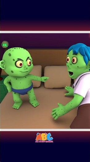 Six Zombies Sleeping In The Bed 🧟‍♂️ #shorts #kidssongs #halloween