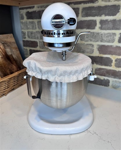 KitchenAid Mixer Bowl Cover | Reversible Linen Dough Proofing Cover