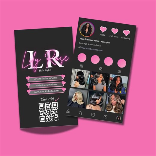 Instagram Business Cards, DIY Canva Business Card Templates, Beauty Branding, IG Business Cards, Premade Business Cards, Instant Download - Etsy