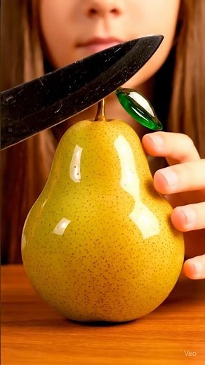 ASMR Pear Cutting & Satisfying Sounds 🍐 Relaxing Fruit Video #asmr #satisfying #relaxing #pear