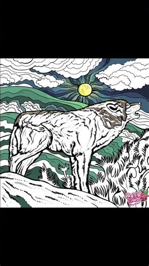 howling wolf coloring