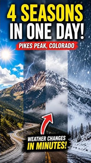 This Mountain Experiences ALL 4 Seasons in One Day 😳 #pikespeak #shorts