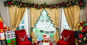 DIY Christmas Tree Curtain