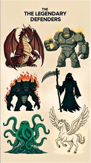 💀 Grim Reaper vs 🔥 Cerberus #mythicalcreatures