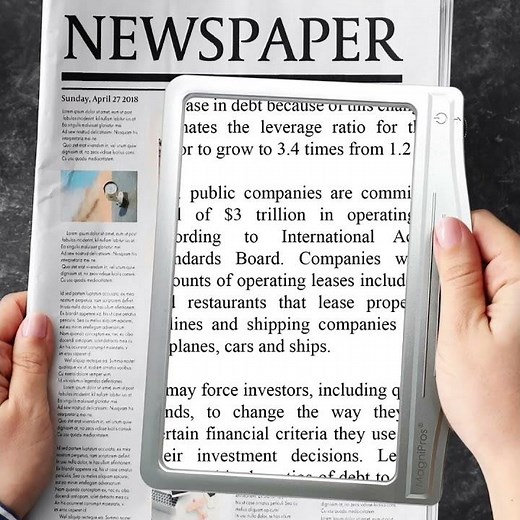 Explore the Versatility of MagniPros 5X Large LED Full Page Magnifying Glass with Detachable Stand.