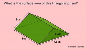 What is the surface area of this triangular prism?Triangular ... | Filo