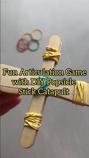 Fun Articulation Game with DIY Popsicle Stick Catapult #shots #speechpathology #articulation #diy