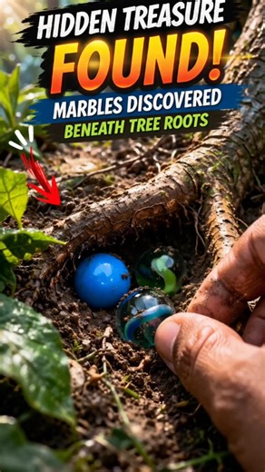 Hidden Treasure Found! Marbles Discovered Beneath Tree Roots 🌳