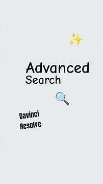 How to Use Advanced Search in Davinci Resolve(Fusion), #motiongraphics #davinciresolve #fusion