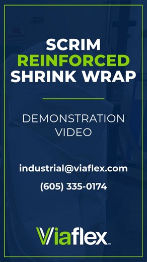 Watch Viaflex scrim reinforced shrink wrap tighten into a clean, secure fit with heat. This quick demo shows how the reinforced scrim helps the film pull tight, stay in place and create a tough protective layer for equipment and materials. Have questions or would like to learn more? Contact us at industrial@viaflex.com or (605) 335-0174. | Viaflex
