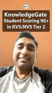 KnowledgeGate Student Scoring 90+ in KVS/NVS Tier 2 #kvs #nvs