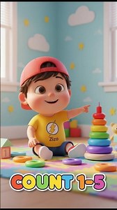 Numbers 1-5 Stacking Rings Adventure! 🌈 Learn Counting