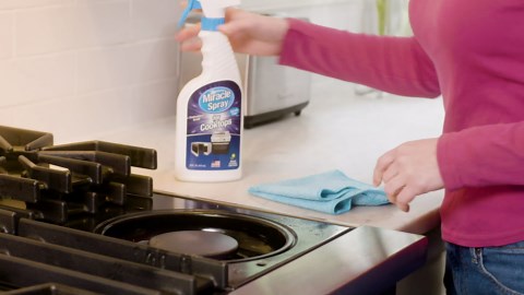 MiracleSpray for Microwave and Cooktop, Easily Removes Food and Grime Buildup, Safe and Convenient Stove Top Cleaner, Great for Home and Kitchen Use - 16 Fl Oz