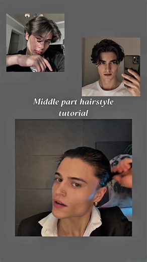 Tutorial for middle part>> #fyp #foryou #hairstyle #middlepart #tutorial #haircut