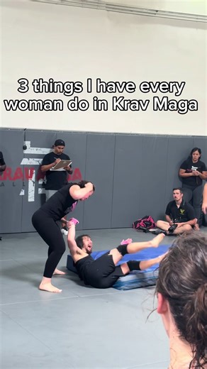Three things every woman learns in my krav maga class from day one. Make noise. Take up space. Be aggressive. Not one or two. All three. At the same time. That's the difference between freezing and getting out. Save this. Send it to a woman you love. #selfdefenseforwomen #kravmaga #saferandstronger #womensempowerment #safetycheck
