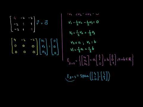 Eigenvectors and eigenspaces of a 3 x 3 matrix