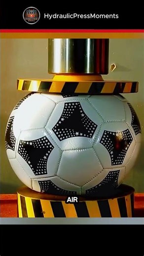 Hydraulic Press vs Football – The Perfect Pop 😌💥#HydraulicPress #Satisfying