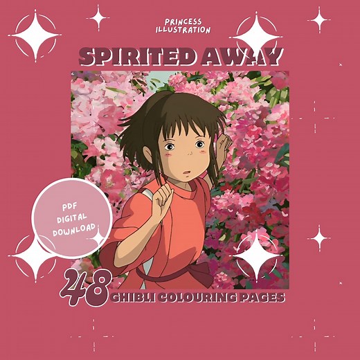 Studio Ghibli Coloring Pages- 48 Pack- Printable Coloring Pages- Spirited Away - Etsy