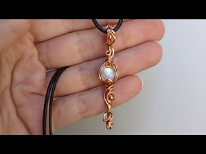 Cabochon Bar Pendant Vines with Leaves Wire Wrapping Tutorial