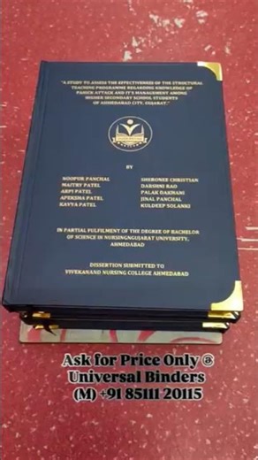 Universal Binders (M) +91 85111 20115( A Quality work in Thesis Binding with Debossing)