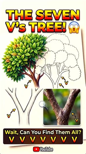 7 "V"s = 1 Tree? 🌳😲#shorts#drawing#art #trending#satisfyingart#nature#numberdrawing
