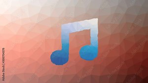 note music crotchet quaver quarter appearing modern tessellating looping animated triangles