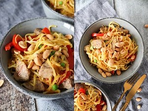 Stegte Nudler Med Svinekød Og Grøntsager - Lækker Stir Fry - One Kitchen DK