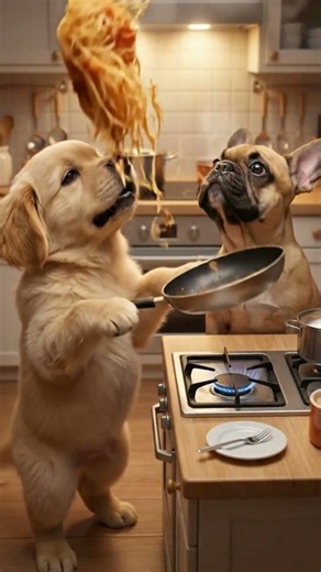 Biscuit Tried Cooking… This Happened 😂🍝