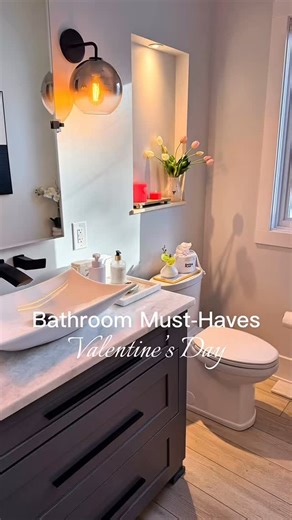 Shannon Nelson | TheShannyKate_Style on Instagram: "This Bathroom Understood The Assignment 💕 ✨Type BATHROOM and I’ll send you a link to everything I used to create this romantic valentines bathroom. Follow me @theshannykate_style for more daily inspo."