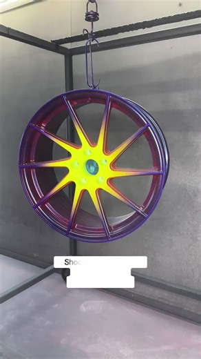 Powder Coating Process: 7th Coat Application on Unique Wheel