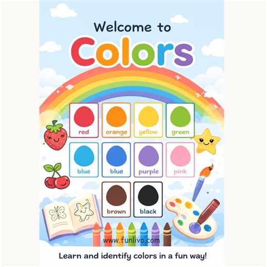 Preschool Color Identification Worksheets for Kids | Learn Colors Printable | Ages 2–5 - Etsy