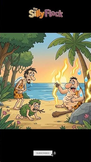 Lost in Paradise: Cavemen Discover a Sunset Beach! 🌴 Caveman Chaos Begins! #Caveman #Comedy #Shorts