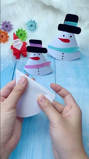 ⛄ DIY Paper Snowman in 60 Seconds | Easy Winter Craft